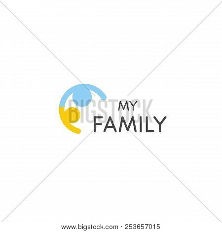 Relationship Vector Icon. One Parent And Children Abstract Sign. Family Logo Template. People Counci