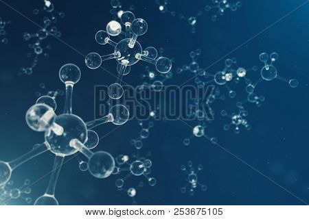 Atoms Structure. Science Or Medical Background With Molecules And Atoms. Medical Background For Bann
