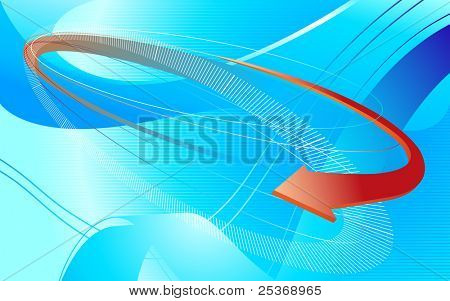 abstract vector composition, blue technology background with arrow