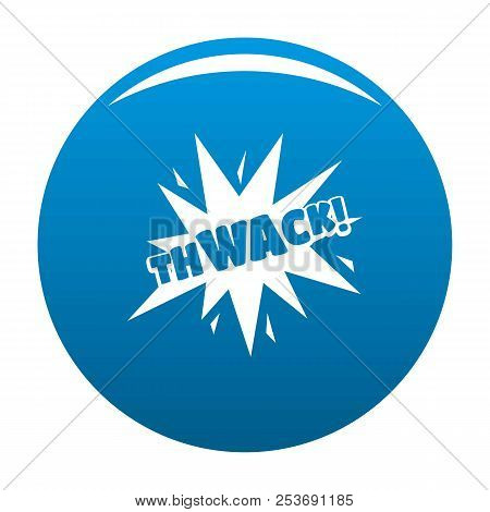 Comic Boom Thwack Icon Blue Circle Isolated On White Background