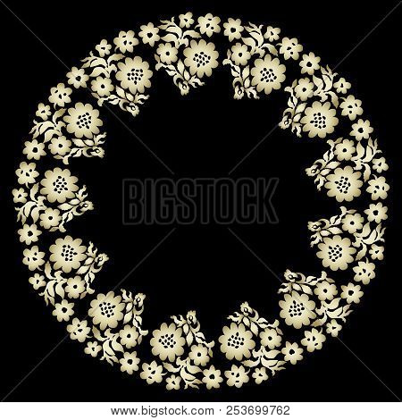 Decorative Line Art Frame For Design Template. Elegant Vector Element Eastern Style, Place For Text.