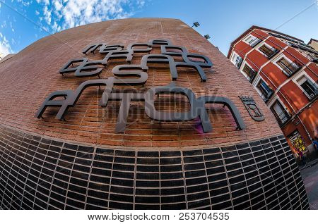 Madrid, Spain - September 3, 2017: A Fisheye Outside View Of The 