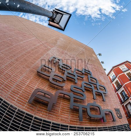 Madrid, Spain - September 3, 2017: A Fisheye Outside View Of The 