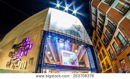 Madrid, Spain - October 28, 2017: Night View Of The 