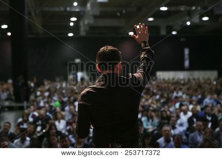 Coach During Personal Motivational Lecture