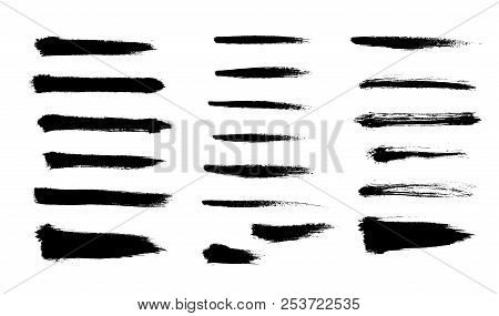 Brush Strokes Set Hand Drawn Scribble Abstract Vector Illustration. Border Design Template.