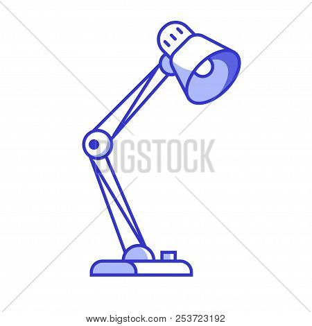 Desk Lamp Icon. Home And Office Table Light In Flat Design. Lightsource Isolated On White.