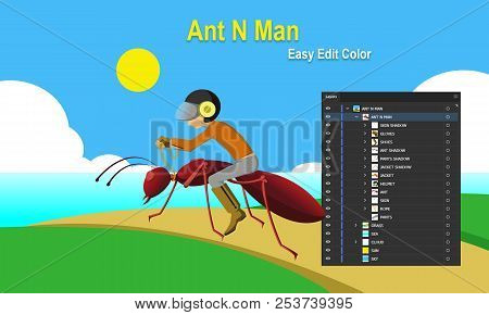 Ant N Man For Your Mascot Company Or Other, Very Easy Edit Color. 
Thanks.