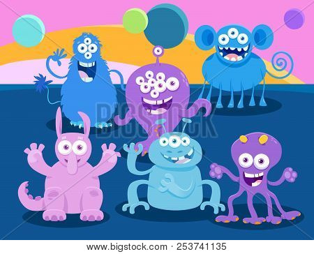 Fantasy Monster Characters Cartoon Group