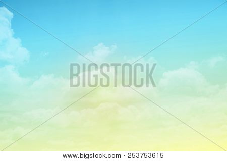 Fantasy Cloud And Sky With Pastel Gradient Color, Nature Abstract Background