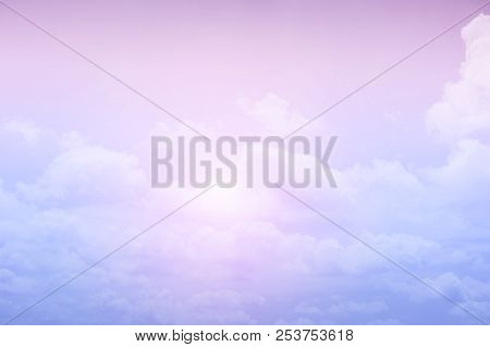 Fantasy Cloud And Sky With Pastel Gradient Color, Nature Abstract Background