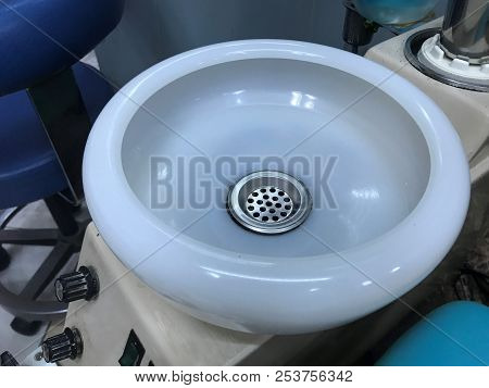 Gargle Ceramic Basin In Dental Clinic For Patient