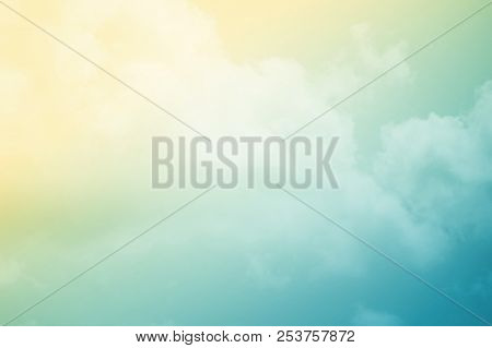 Artistic Fluffy Cloud And Sky With Gradient Color, Nature Abstract Background