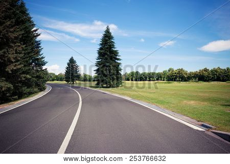 Ashalt Road At Modern City Green Park