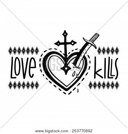 Sketch Graphic Illustration With Mystic And Occult Hand Drawn Symbols. Vector Holiday Illustration F
