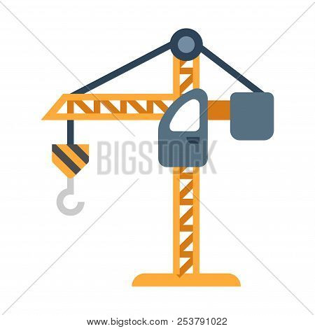 A Crain Vector Illustration In Flat Color Design