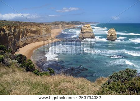 Two Of Twelve Apostels At The Great Ocean Road, Victoria, Australia