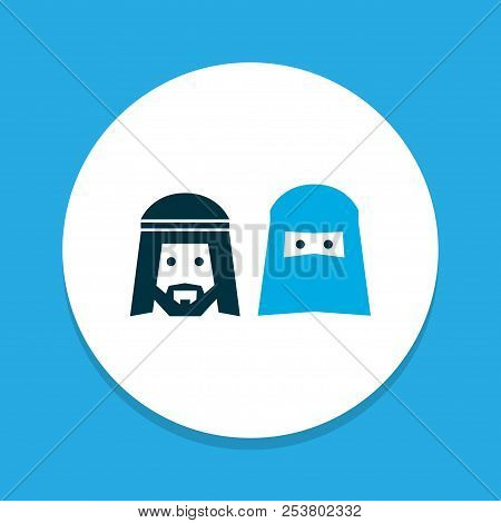 People Icon Colored Symbol. Premium Quality Isolated Mussulmans Element In Trendy Style.