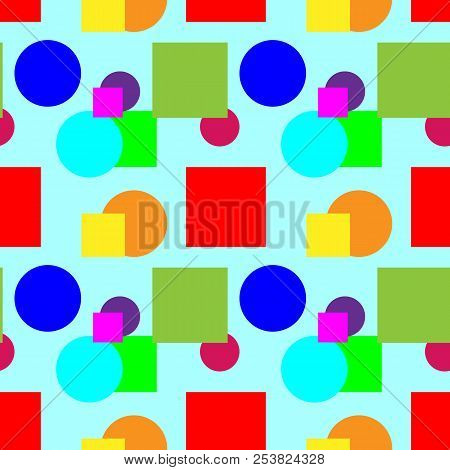 Multicolored Pattern On A Blue Background Color