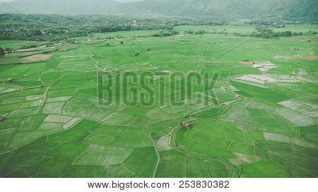 Terrace Rice Field Aerial View In Nan,thailand