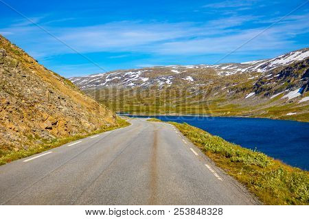 Road Next To Lake Djupvatnet To Mount Dalsnibba In Norway