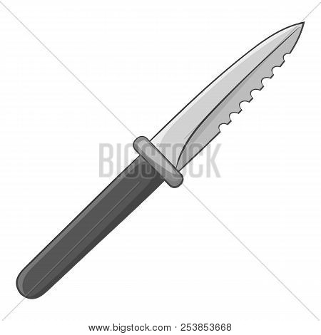 Knive Icon In Black Monochrome Style Isolated On White Background. Cutting Symbol Illustration