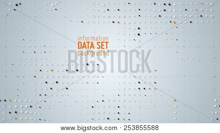 Vector Abstract Data Sorting Visualization Background. Big Data. Sorted Data As Tiny Spheres. Inform