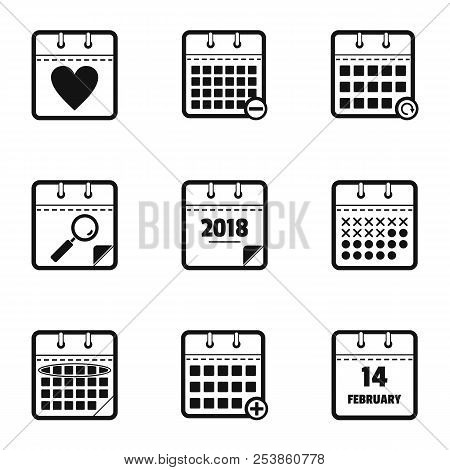 Chronological Table Icons Set. Simple Set Of 9 Chronological Table Icons For Web Isolated On White B
