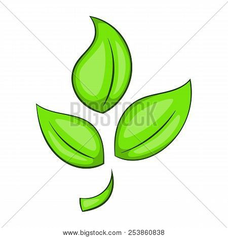 Green Plant Eco Symbol Icon In Cartoon Style Isolated On White Background Illustration
