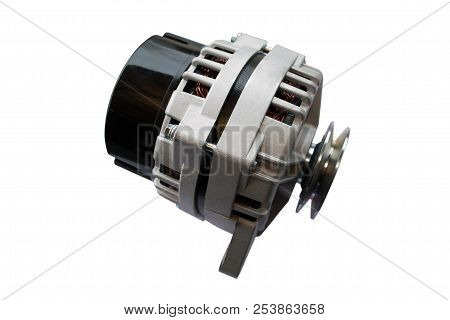 Alternator. Image Of Car Alternator Isolated On White Background.
