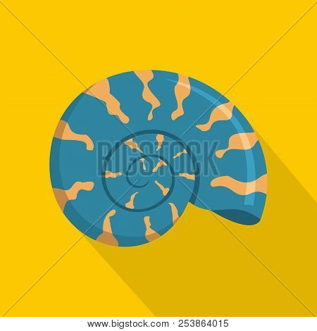 Round Shell Icon. Flat Illustration Of Round Shell Icon For Web