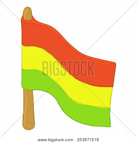 Flag Rastaman Icon In Cartoon Style Isolated On White Background. Youth Subculture Symbol Illustrati