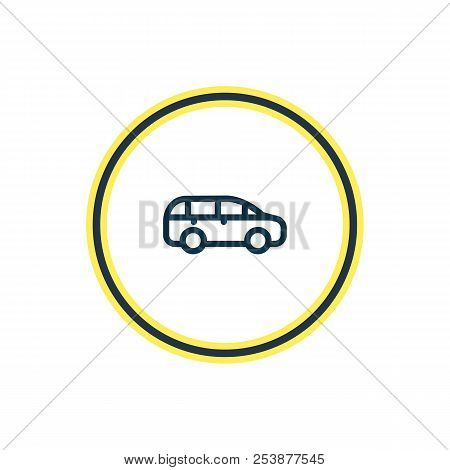 Illustration Of Mpv Icon Line. Beautiful Transit Element Also Can Be Used As Multi-purpose Vehicle I