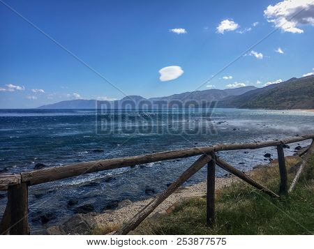 Waterfront And Coastal Landscape With Heavy Winds (maestrale) At Cala Gonone On The Italian Island O