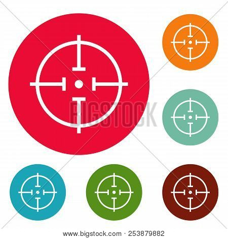 Radiodetector Icons Circle Set Isolated On White Background