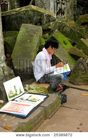 Viajar en el templo de Ta Prohm