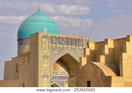 Close-up On Mir-i Arab Madrasa In Bukhara, Uzbekistan