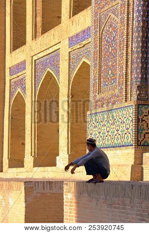 Bukhara, Uzbekistan - May 11, 2011: Close-up On Mir-i Arab Madrasa