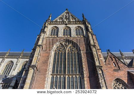 Gothic Window Of Th St. Bavo Church In Haarlem, Netherlands