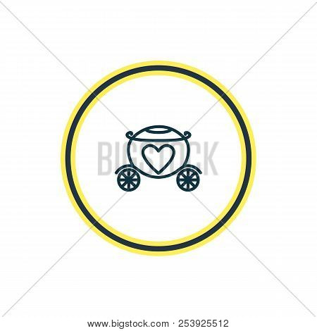 Vector Illustration Of Brougham Icon Line. Beautiful Wedding Element Also Can Be Used As Chariot Ico