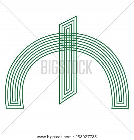Manat Sign Azerbaijani,   Currency  Symbol  Icon Striped Vector Illustration  On A White Background