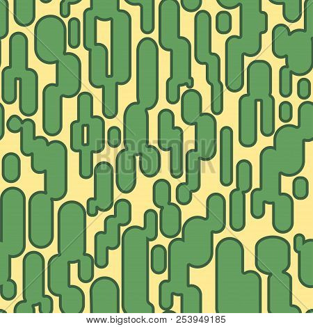 Abstract Opuncia Cacti Seamless Pattern For Wrapping, Craft, Textile, Fabric