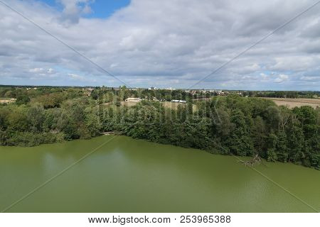 View On The Dombes River In The French Countryside
