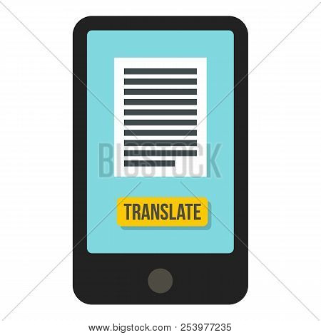 Translator On Phone Icon In Flat Style Isolated On White Background. Translate Symbol Illustration