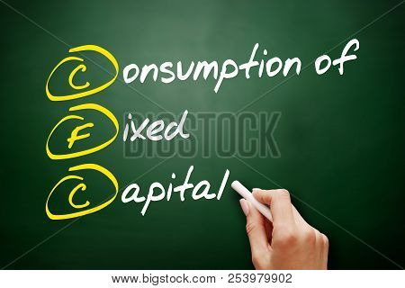 Cfc - Consumption Of Fixed Capital Acronym, Business Concept Pn Blackboard