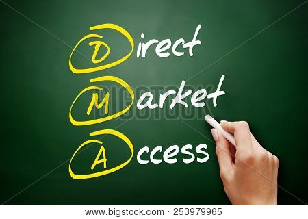 Dma - Direct Market Access Acronym, Business Concept On Blackboard