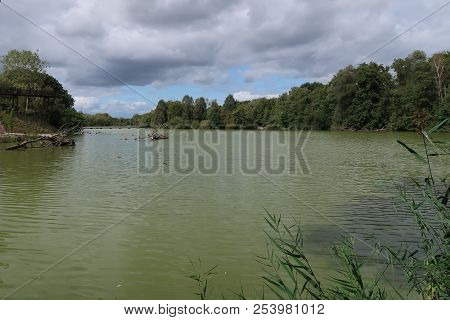 View On The Dombes River In The French Countryside