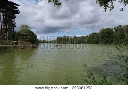 View On The Dombes River In The French Countryside