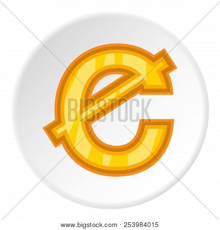 Sign Of Money Ghanaian Cedi Icon In Cartoon Style On White Circle Background. Currency Symbol Illust