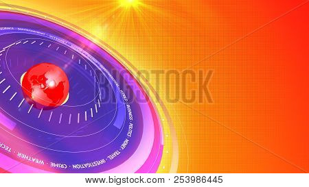 3d Graphical Colorful News Digital Background Broadcast